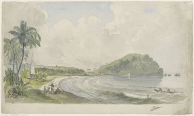 Tropical Coastal Landscape by Julius Jacobus van de Sande Bakhuyzen