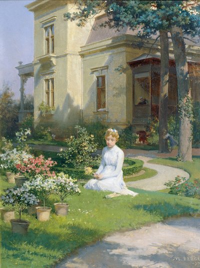 Girl in the Garden of a Villa by Julius Victor Berger