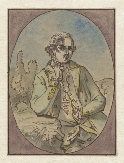 Portrait of an Unknown Man, in Oval by Jurriaan Andriessen