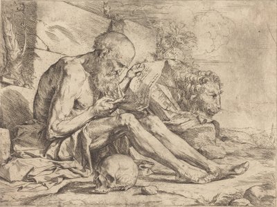 Saint Jerome Reading by Jusepe de Ribera