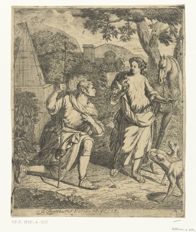 Pastoral Scene with Granida and Daifilo by Justus Brouwer