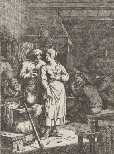 Tavern scene by Justus van den Nijpoort