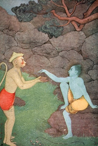 Rama sending his signet-ring to Sita, 1913 by K Venkatappa
