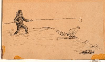 Ptarmigan Hunting with Long Pole and Noose by Kaarale Andreassen