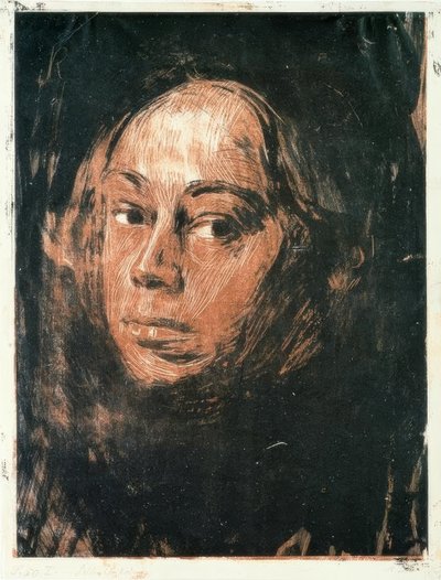 Self-Portrait Facing Left by Käthe Kollwitz