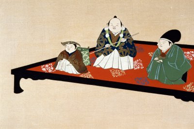 Japanese Family Indoors by Kamisaka Sekka