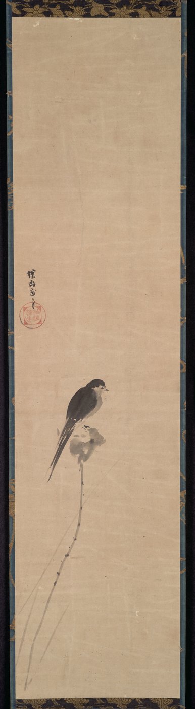 Bird on a Lotus Bud by Kanō Tan’yū