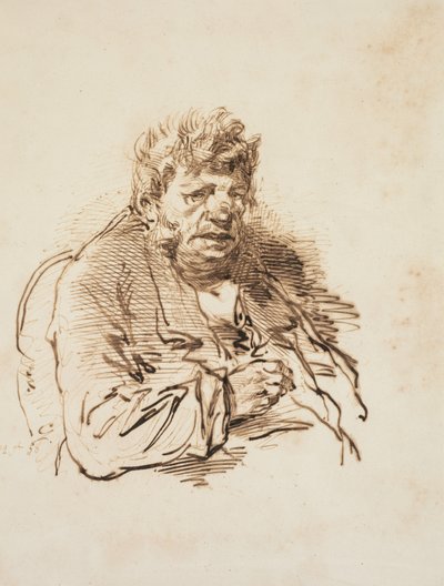Head of an Old Man by Kano Hidemasa