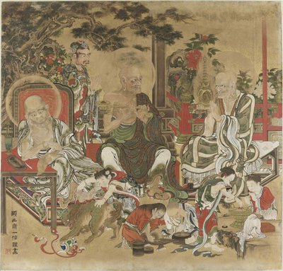 The Sixteen Arhats Juroku Rakan by Kano Kazunobu