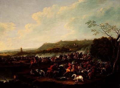 A Cavalry Skirmish in a Valley by Karel Bredael