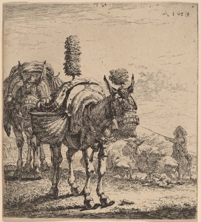 Two Mules by Karel Dujardin