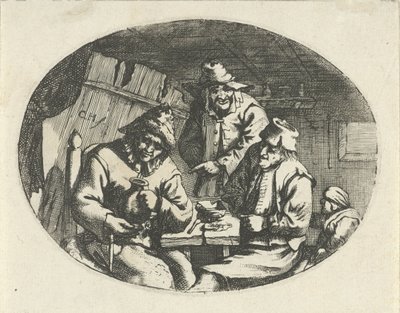 Peasant company at a table by Karel Hagenbeek