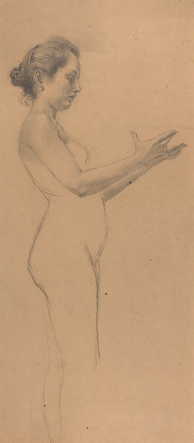 Female Nude with a Platter by Karel Vitezslav Masek