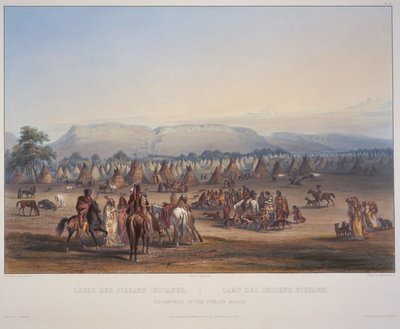 Encampment of the Peikann Indians by Karl Bodmer