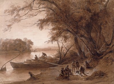 Encampment of the Travellers on the Missouri by Karl Bodmer