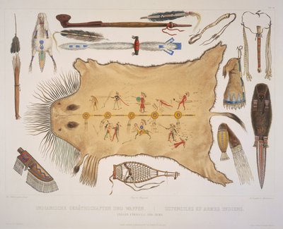 Indian Utensils and arms by Karl Bodmer