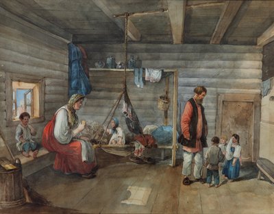 In a Village House by Karl Ivanovich Kolmann