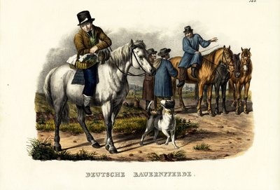 German Farm Horses by Karl Joseph Brodtmann