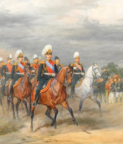 Officers of the Cavalry Mounted Regiment by Karl Karlovich Piratsky