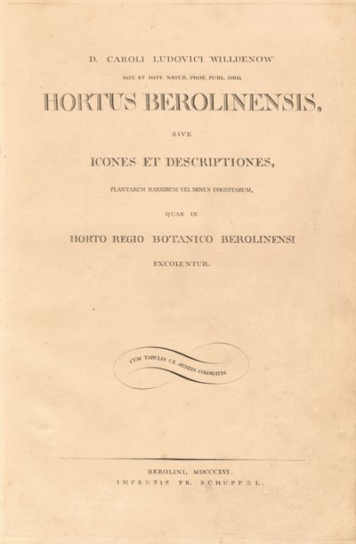 Hortus Berolinensis by Karl Ludwig Willdenow