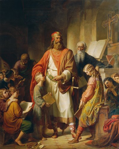 Charlemagne Scolds the Bad Students by Karl von Blaas