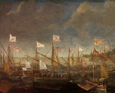 Mediterranean Seascape with Galleys by Kasper van Eyck
