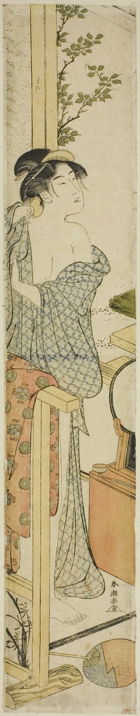 Woman Dressing by Katsukawa Shuncho
