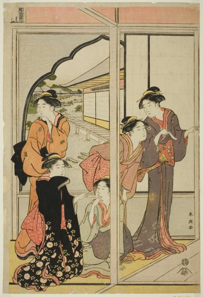 Women in a Mansion by Katsukawa Shuncho