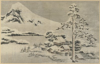 Seaside Village in Snow, 1814 by Katsushika Hokusai