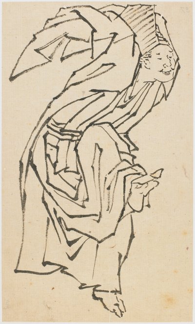 A Sambaso Dancer by Katsushika Hokusai