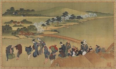 Cherry Blossom Viewing by Katsushika Hokusai
