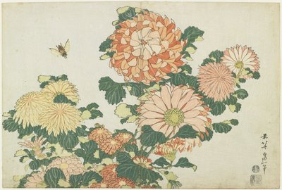 Chrysanthemums and Horsefly, c. 1832 by Katsushika Hokusai