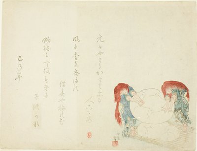 Making Mochi by Katsushika Hokusai