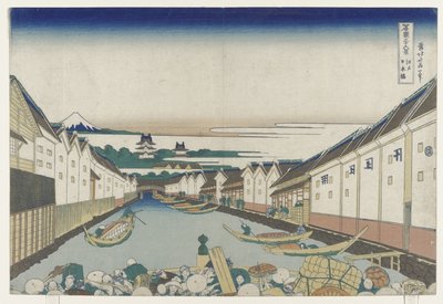 Nihonbashi Bridge in Edo by Katsushika Hokusai