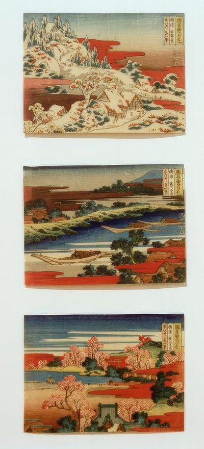 Snow, Moon and Flowers in Beautiful Landscapes by Katsushika Hokusai