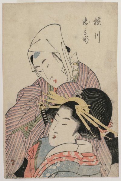The Lovers Umegawa and Chubei by Katsushika Hokusai