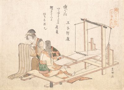 The Weaving Factory by Katsushika Hokusai