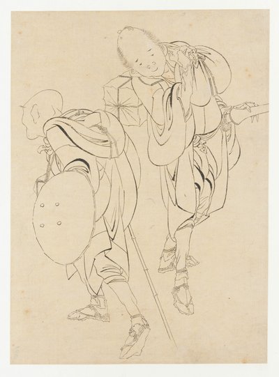 Travelers, late 18th-early 19th century by Katsushika Hokusai