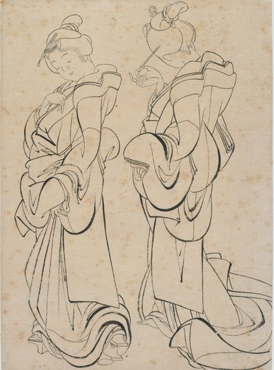 Two Women by Katsushika Hokusai