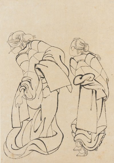 Two women, late 18th-early 19th century by Katsushika Hokusai
