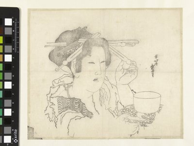 Woman with Teacup by Katsushika Hokusai
