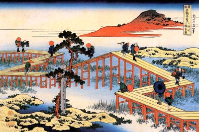 Yatsuhashi in Mikawa Province, c1835 by Katsushika Hokusai