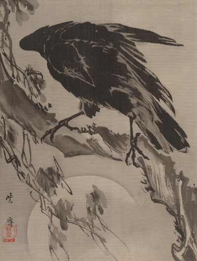 Crow and the Moon by Kawanabe Kyosai