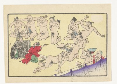 Penis contest by Kawanabe Kyosai
