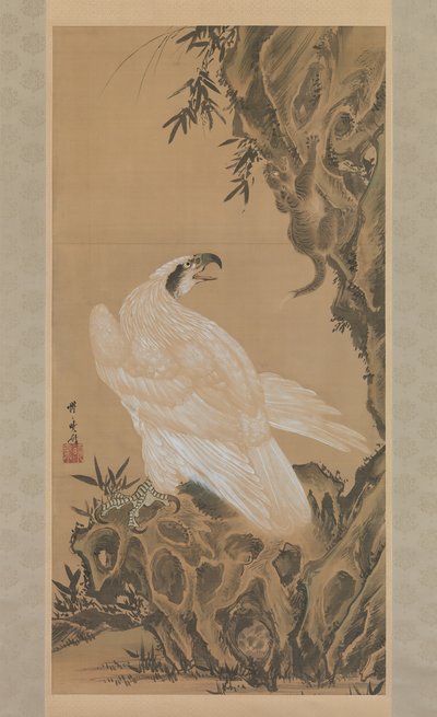 White Eagle Eyeing a Mountain Lion by Kawanabe Kyosai