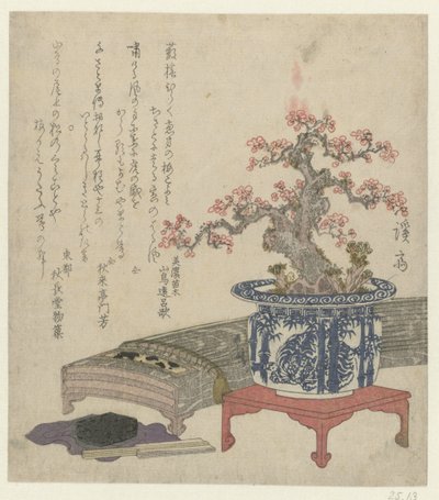 Koto with Plum Blossom in Pot by Keisai Eisen