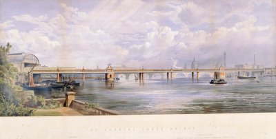 Hungerford Bridge, Charing Cross, London by Kell Brothers