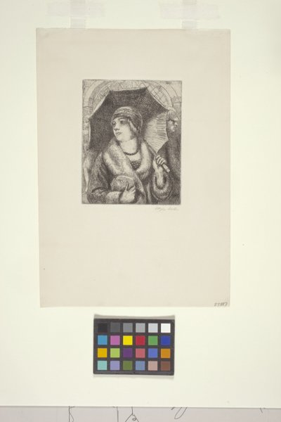 Shopper With Umbrella by Kenneth Hayes Miller