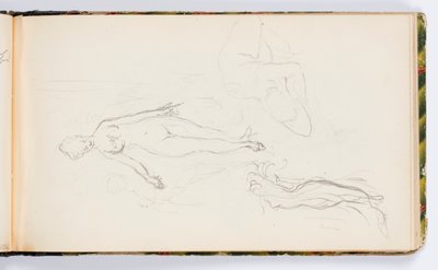Sketchbook Page: Nude Female Figures by Kenyon Cox