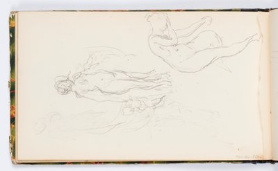 Sketchbook Page: Two Nude Female Figures by Kenyon Cox